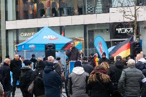 AFD Rally For Upcoming Election And Large Counter Protest Demostration In Duesseldorf