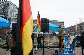 AFD Rally For Upcoming Election And Large Counter Protest Demostration In Duesseldorf