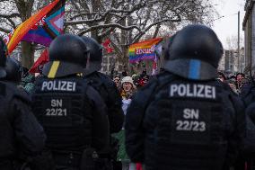 Protests Against The March Of Right-wing Extremists And Neo Nazis In Dresden