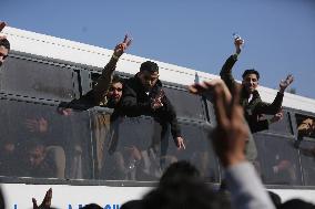 Released Palestinian Prisoners Arrive In West Bank And Gaza Strip