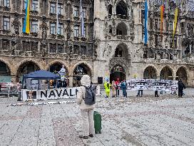 Anniversary Of Navalny Death. Rally In Munich