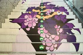 Graffiti Paintings on The Stairs of AnExit of A subway Station in Nanning