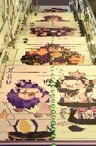Graffiti Paintings on The Stairs of AnExit of A subway Station in Nanning