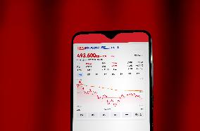 Illustration Tencent Stock Rising