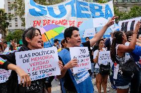 March Against Javier Milei At Plaza de Mayo - Buenos Aires