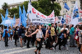 March Against Javier Milei At Plaza de Mayo - Buenos Aires