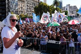 March Against Javier Milei At Plaza de Mayo - Buenos Aires