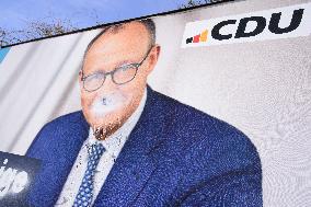 Defaced German Election Campaign Hoardings In Hessen, Central Germany