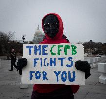 Protest against funding freeze at the Department of Health and Human Services