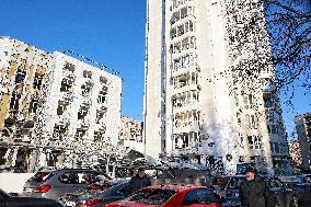 Aftermath of Russian massive drone attack on Odesa