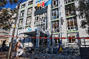 Aftermath of Russian massive drone attack on Odesa