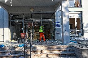 Aftermath of Russian massive drone attack on Odesa