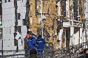 Aftermath of Russian massive drone attack on Odesa