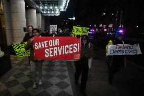 Protest against Elon Musk at SpaceX offices in Washington, DC