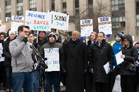 Federal Employees And Supporters Rally At Health And Human Services Against DOGE Cuts