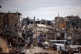 Tents Shelter Displaced Palestinians in Gaza's Al-Zaytoun