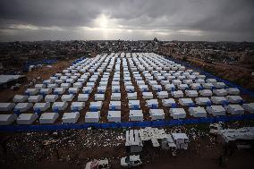 Tents Shelter Displaced Palestinians in Gaza's Al-Zaytoun