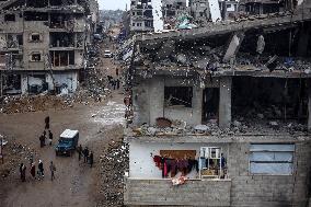 Tents Shelter Displaced Palestinians in Gaza's Al-Zaytoun