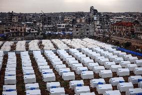 Tents Shelter Displaced Palestinians in Gaza's Al-Zaytoun