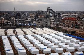 Tents Shelter Displaced Palestinians in Gaza's Al-Zaytoun