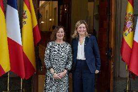 Yael Braun-Pivet Visits The Congress Of Deputies In Madrid - Spain