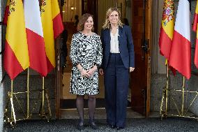Yael Braun-Pivet Visits The Congress Of Deputies In Madrid - Spain