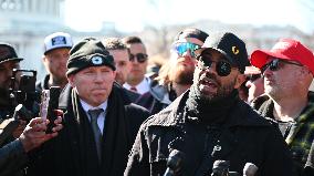 Proud Boys, J6ers And Oathkeeper Founder Hold Press Conference At US Capitol