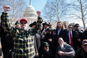 Proud Boys, J6ers And Oathkeeper Founder Hold Press Conference At US Capitol