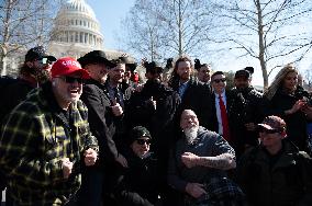 Proud Boys, J6ers And Oathkeeper Founder Hold Press Conference At US Capitol