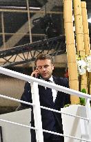 President Macron talks on the phone with Bruno Retailleau following the knife attack in Mulhouse - Paris