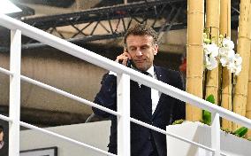 President Macron talks on the phone with Bruno Retailleau following the knife attack in Mulhouse - Paris