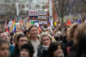 Protest Against AFD In Essen One Day Before The Election Day