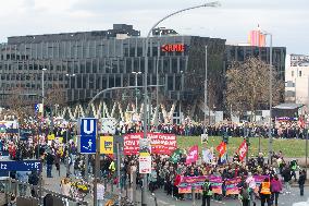 Protest Against AFD In Essen One Day Before The Election Day