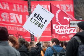 Protest Against AFD In Essen One Day Before The Election Day