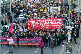 Protest Against AFD In Essen One Day Before The Election Day