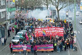Protest Against AFD In Essen One Day Before The Election Day