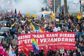 Protest Against AFD In Essen One Day Before The Election Day