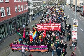 Protest Against AFD In Essen One Day Before The Election Day