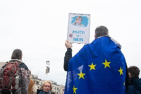 Protest Against AFD In Essen One Day Before The Election Day