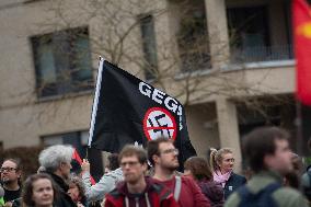 Protest Against AFD In Essen One Day Before The Election Day
