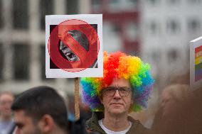 Protest Against AFD In Essen One Day Before The Election Day
