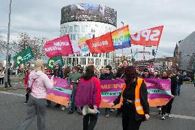 Protest Against AFD In Essen One Day Before The Election Day