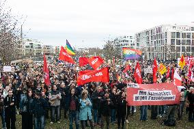 Protest Against AFD In Essen One Day Before The Election Day