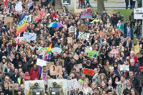 Protest Against AFD In Essen One Day Before The Election Day