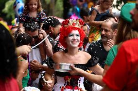 Pre-carnival Street In The City Of São Paulo, Brazil