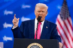 President Donald Trump Speaks At CPAC 2025