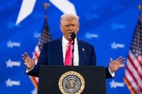 President Donald Trump Speaks At CPAC 2025