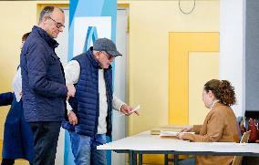 German Bundestag Election - Friedrich Merz Casts His Vote