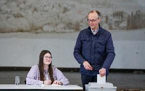 German Bundestag Election - Friedrich Merz Casts His Vote