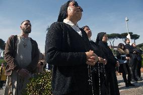 People Pray For Pope Francis at Gemelli Hospital - Rome